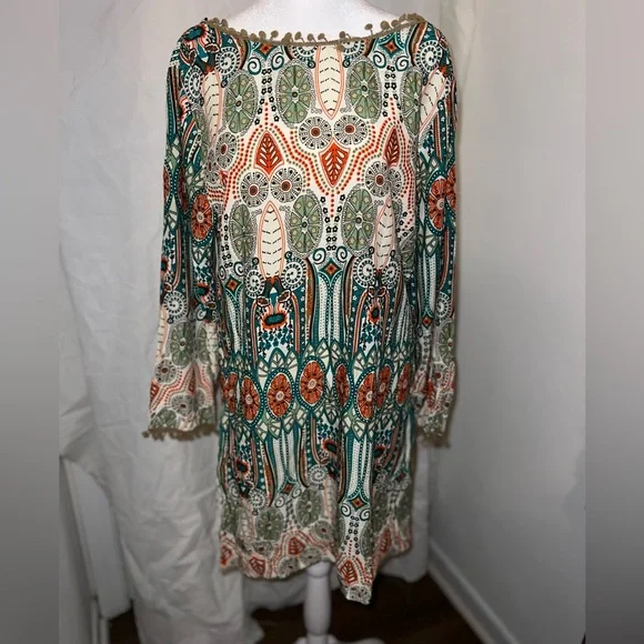 Amy Fashion Dresses | **Amy Fashion** Long Sleeve Dress Size Large. Hippie Style Dress | Color: Blue/Orange | Size: L | Chic_Thrifter86's Closet